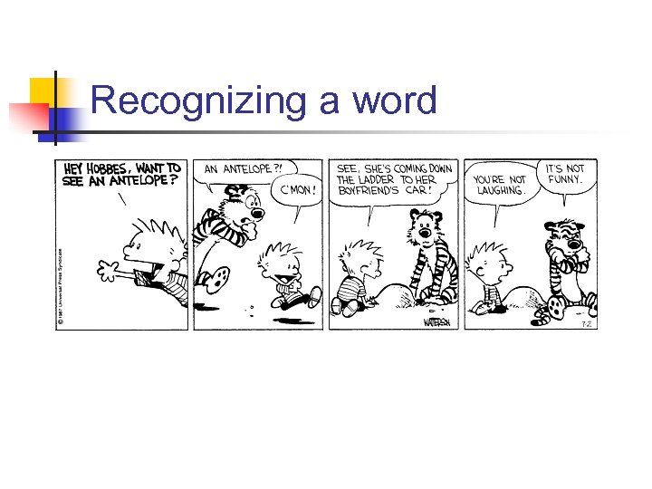 Recognizing a word 