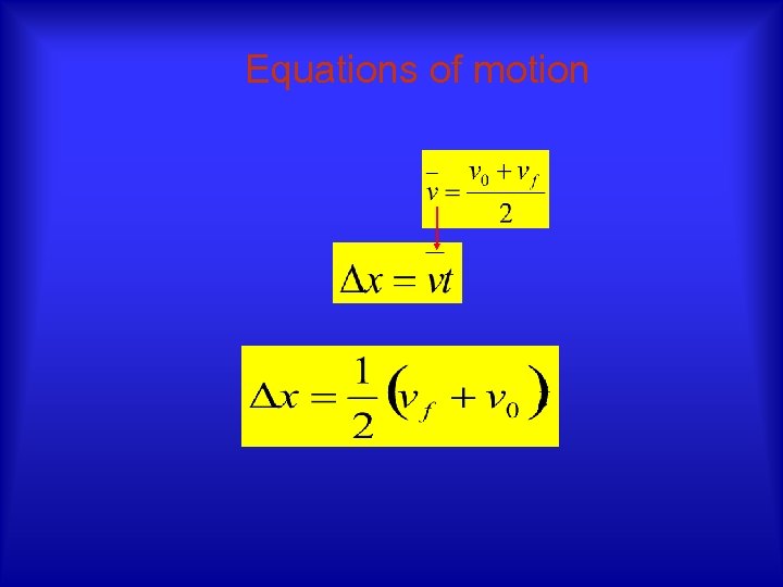 Equations of motion 