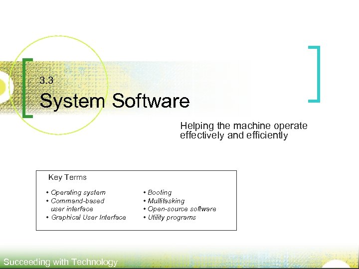  System Software 3. 3 Helping the machine operate effectively and efficiently Key Terms