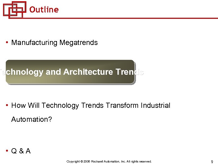 Outline • Manufacturing Megatrends Technology and Architecture Trends • Technology and Architecture Trends •