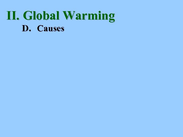 II. Global Warming D. Causes 