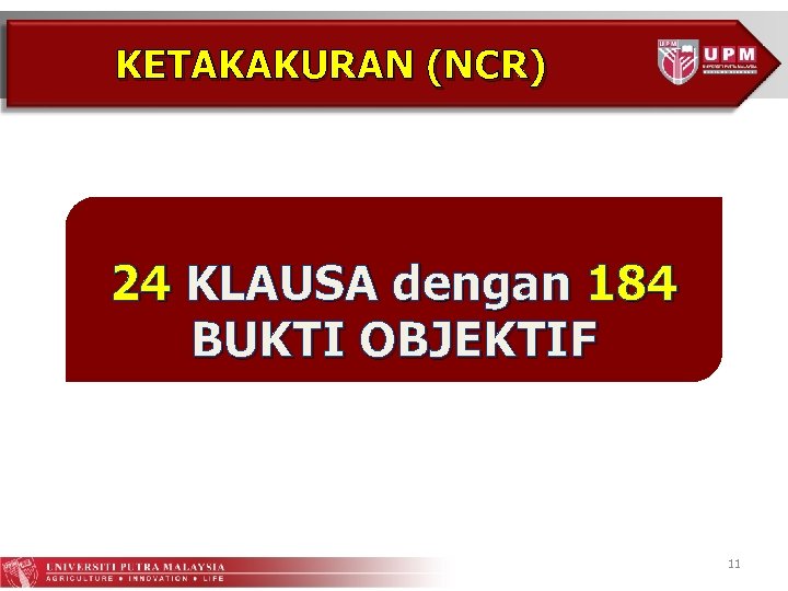 KETAKAKURAN (NCR) 24 KLAUSA dengan 184 BUKTI OBJEKTIF 11 