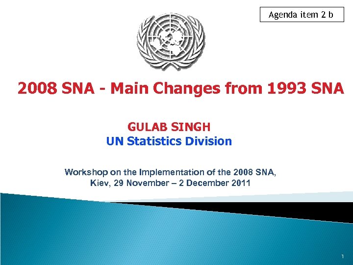 Agenda item 2 b 2008 SNA - Main Changes from 1993 SNA GULAB SINGH