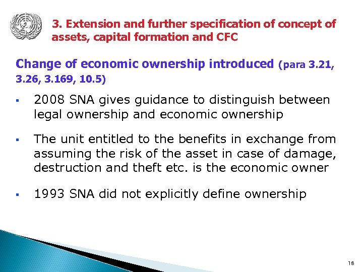 3. Extension and further specification of concept of assets, capital formation and CFC Change