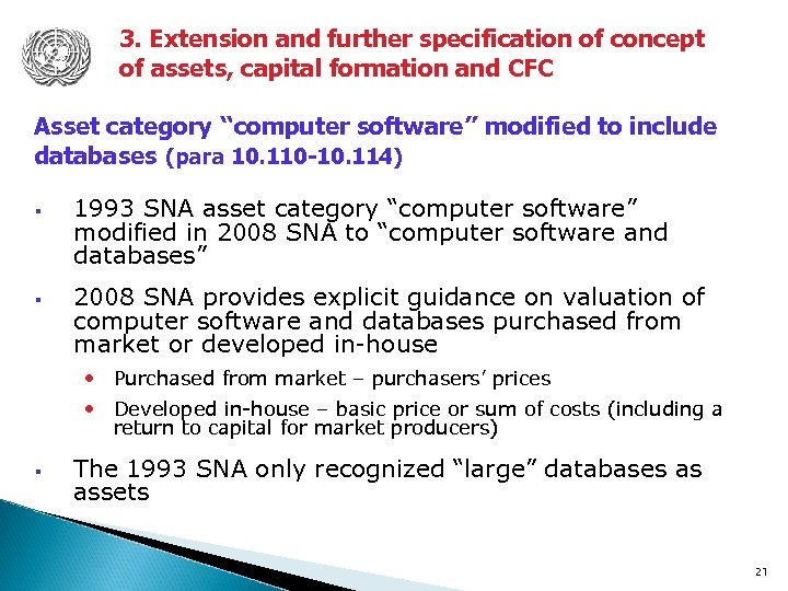 3. Extension and further specification of concept of assets, capital formation and CFC Asset