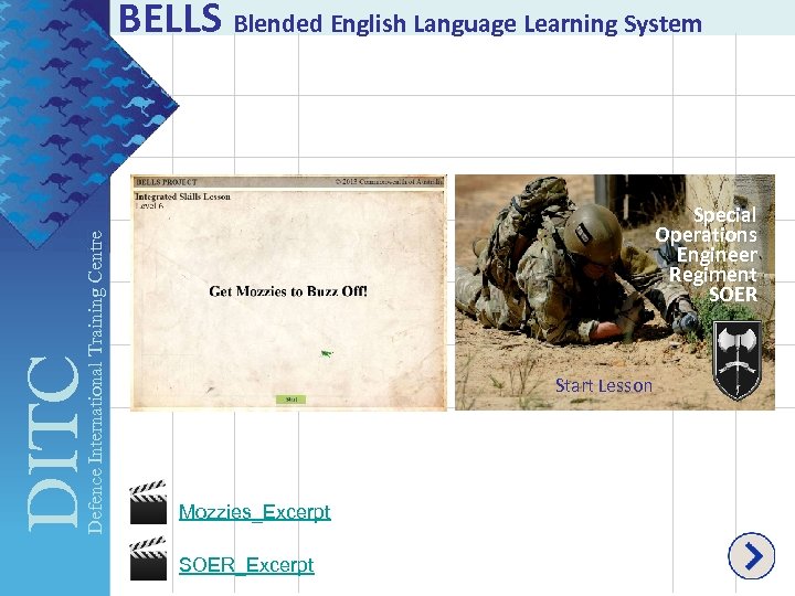 DITC Defence International Training Centre BELLS Blended English Language Learning System Special Operations Engineer