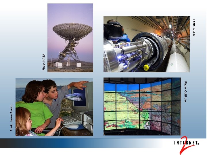 Photo: Jason Project Photo: NASA Photo: CERN Photo: Opt. IPuter 