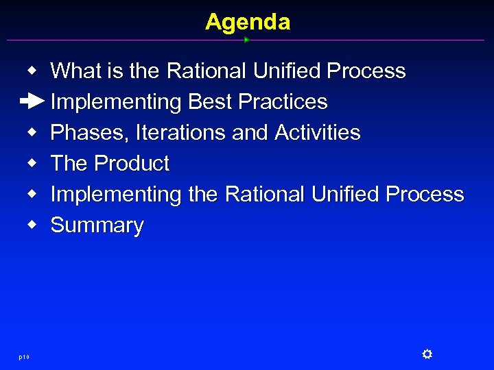 Agenda w w w p 10 What is the Rational Unified Process Implementing Best