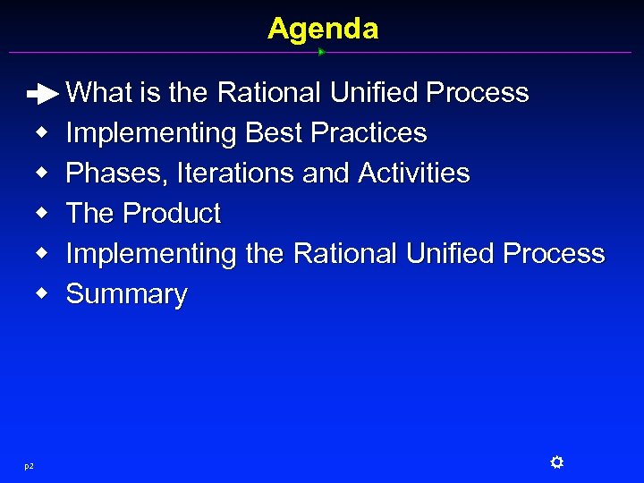 Agenda w w w p 2 What is the Rational Unified Process Implementing Best