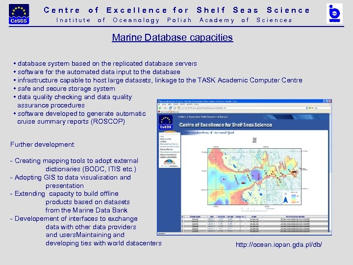 Centre of Excellence for Shelf Seas Science I n s t i t u