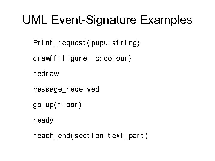 UML Event-Signature Examples 