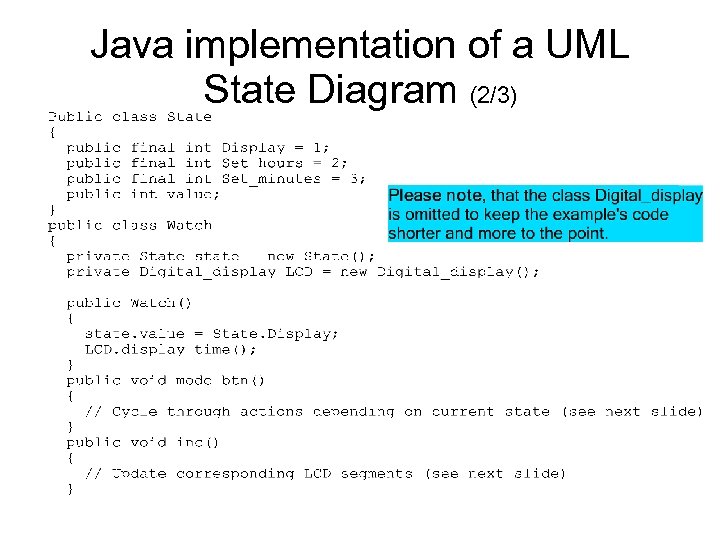 Java implementation of a UML State Diagram (2/3) 