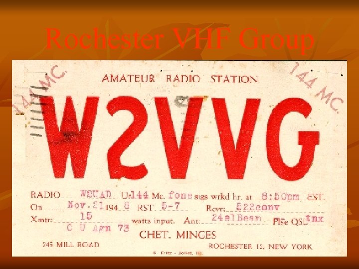 Rochester VHF Group 