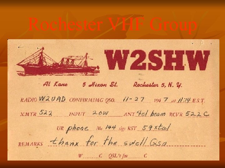 Rochester VHF Group 