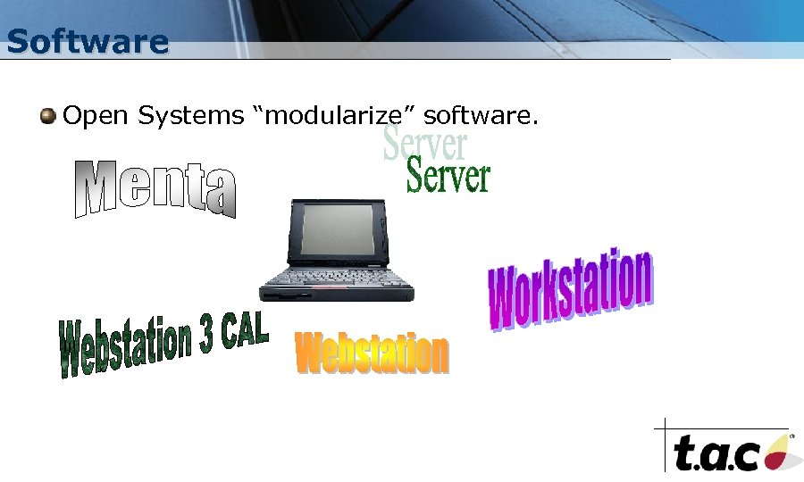 Software Open Systems “modularize” software. 