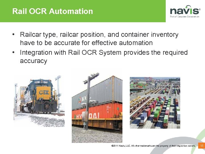 Rail OCR Automation • Railcar type, railcar position, and container inventory have to be
