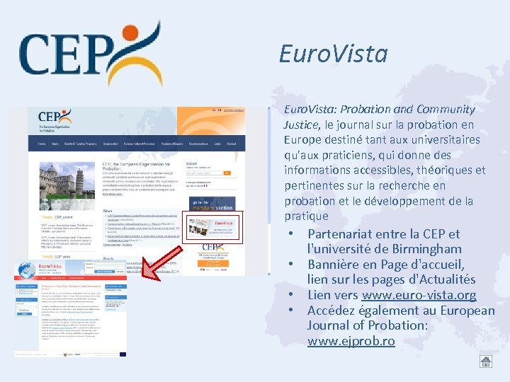 Euro. Vista: Probation and Community Justice, le journal sur la probation en Europe destiné