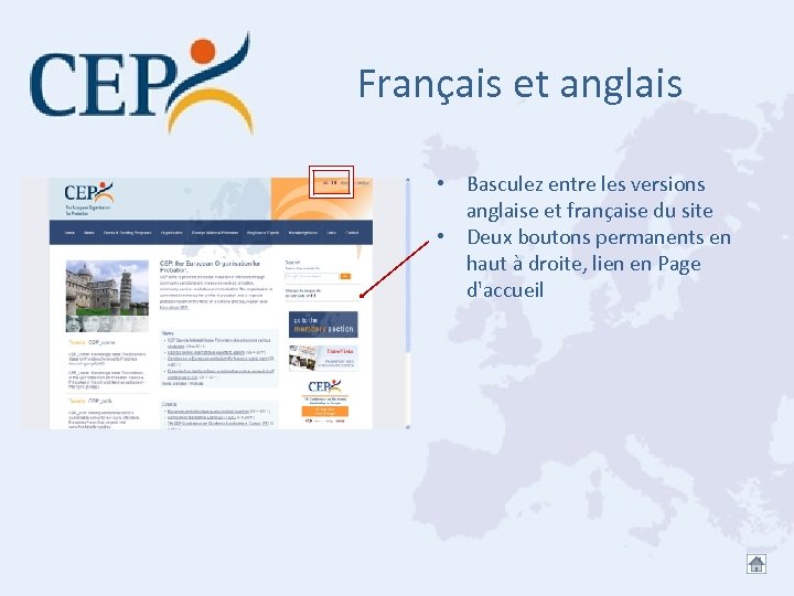 Français et anglais • Basculez entre les versions anglaise et française du site •