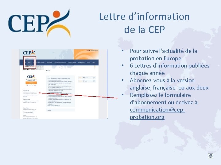 Lettre d’information de la CEP • Pour suivre l'actualité de la probation en Europe