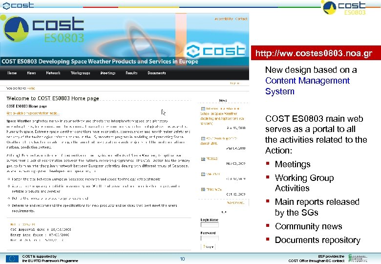 http: //ww. costes 0803. noa. gr New design based on a Content Management System