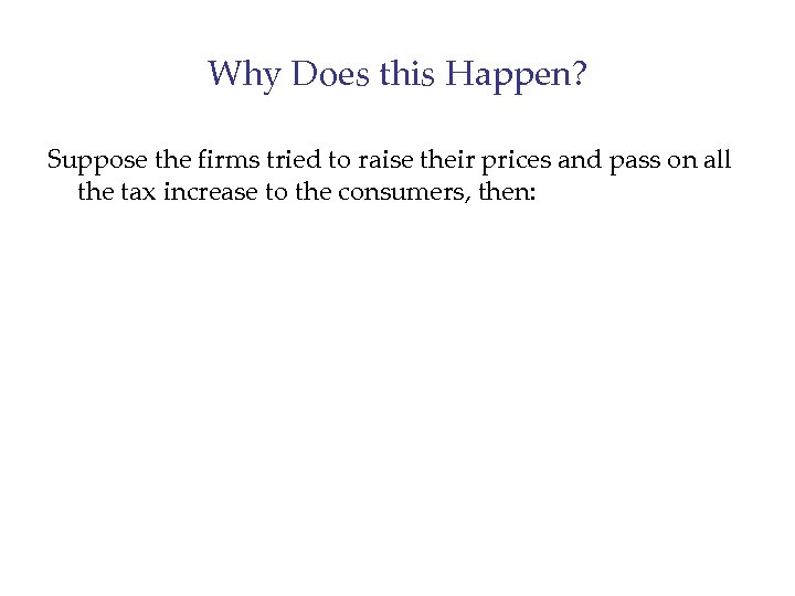 Why Does this Happen? Suppose the firms tried to raise their prices and pass