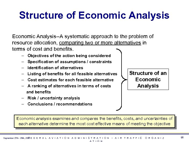 Structure of Economic Analysis--A systematic approach to the problem of resource allocation, comparing two