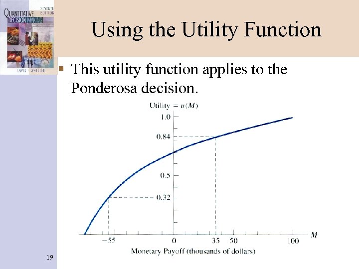 Using the Utility Function § This utility function applies to the Ponderosa decision. 19