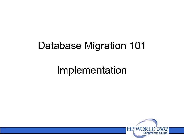Database Migration 101 Implementation 