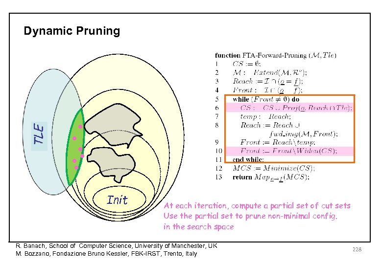Dynamic Pruning • • Init At each iteration, compute a partial set of cut