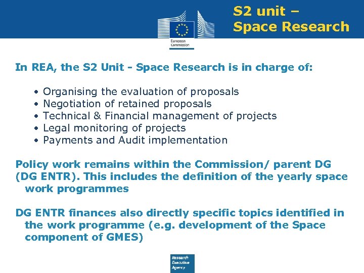 S 2 unit – Space Research In REA, the S 2 Unit - Space