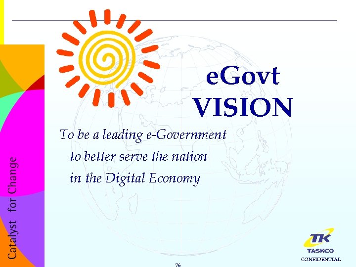 e. Govt VISION To be a leading e-Government to better serve the nation in