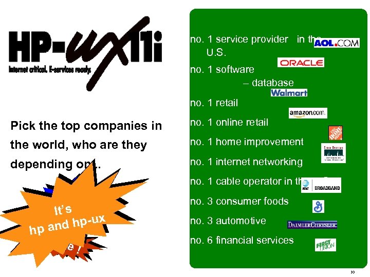 no. 1 service provider in the U. S. But hey !! no. 1 software