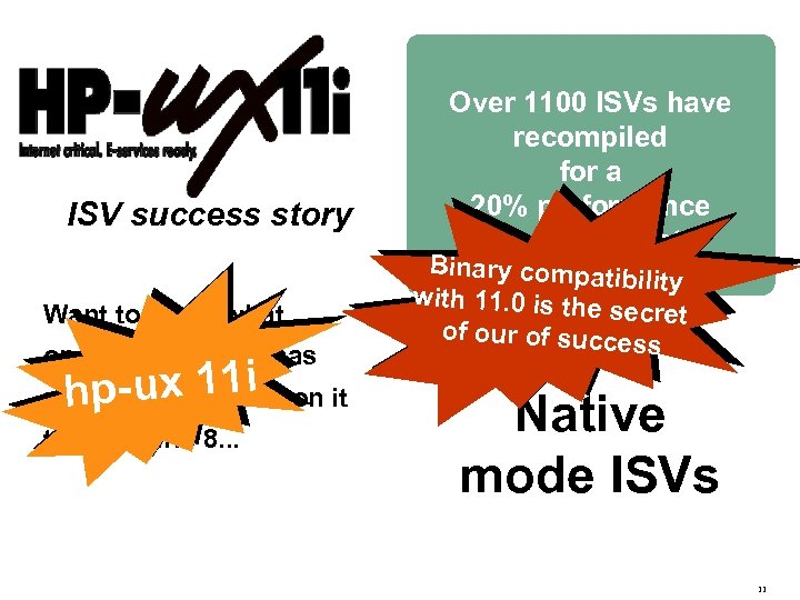 ISV success story Want to know what operating system has -ux 11 i p.