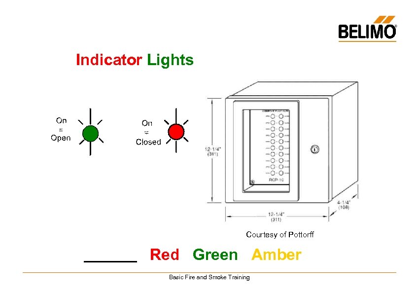 Indicator Lights Courtesy of Pottorff Red Green Amber Basic Fire and Smoke Training 