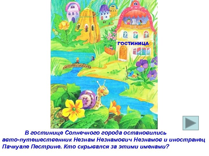 ГОСТИНИЦА В гостинице Солнечного города остановились авто-путешественник Незнамович Незнамов и иностранец Пачкуале Пестрине. Кто