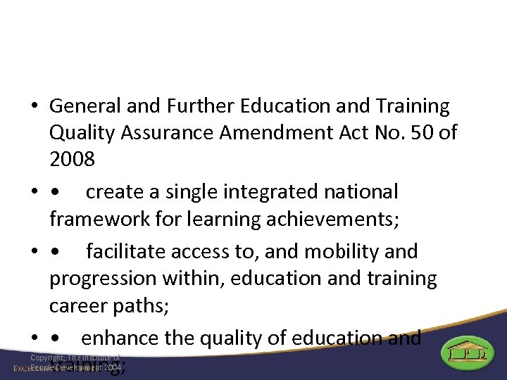  • General and Further Education and Training Quality Assurance Amendment Act No. 50
