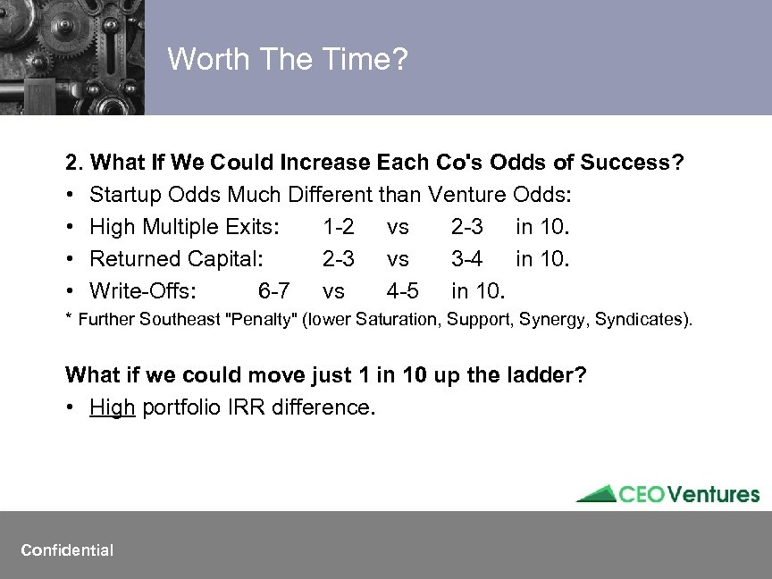 Worth The Time? 2. What If We Could Increase Each Co's Odds of Success?