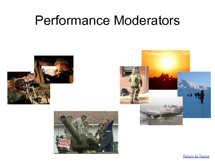 Performance Moderators Return to Topics 