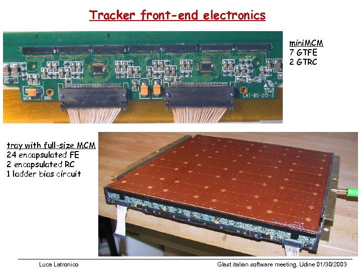 Tracker front-end electronics mini. MCM 7 GTFE 2 GTRC tray with full-size MCM 24