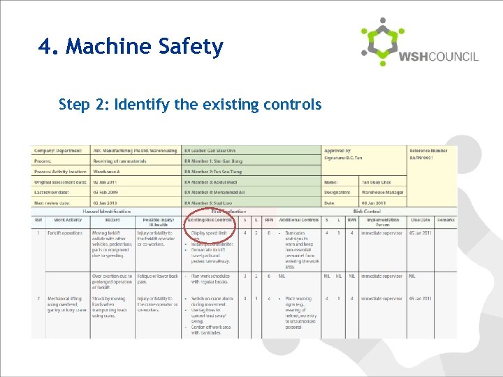 4. Machine Safety Step 2: Identify the existing controls 