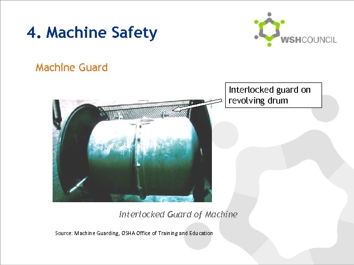 4. Machine Safety Machine Guard Interlocked guard on revolving drum Interlocked Guard of Machine