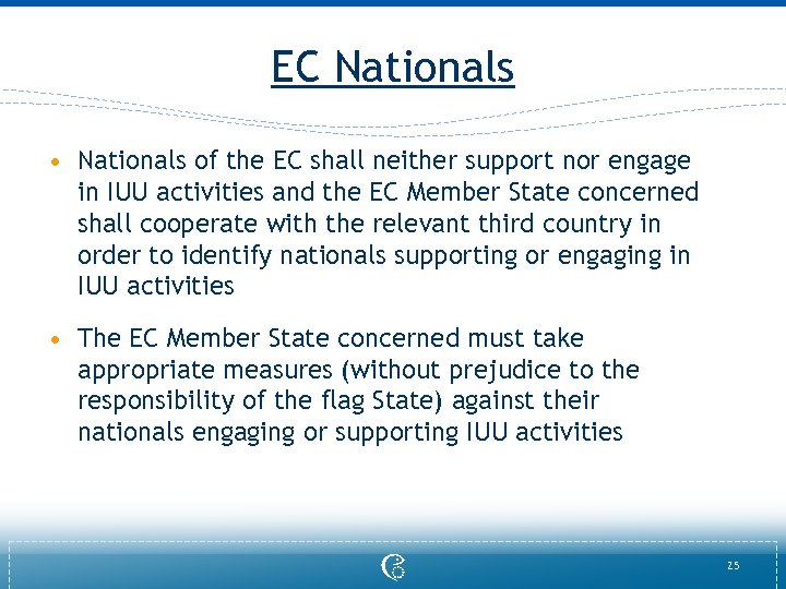 EC Nationals • Nationals of the EC shall neither support nor engage in IUU