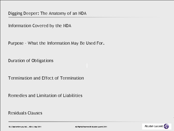 Digging Deeper: The Anatomy of an NDA Information Covered by the NDA Purpose –