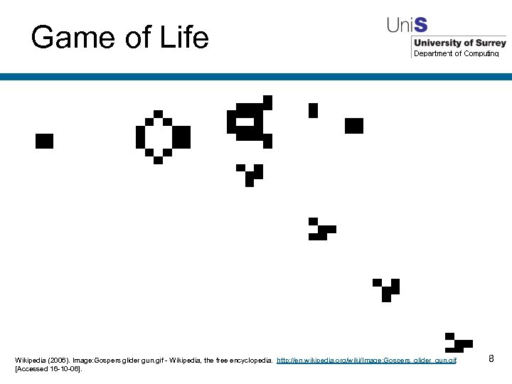 Game of Life Wikipedia (2006). Image: Gospers glider gun. gif - Wikipedia, the free