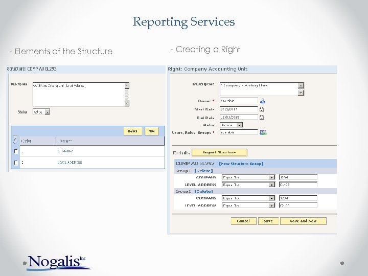 Reporting Services - Elements of the Structure - Creating a Right 