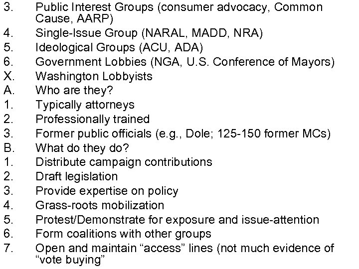 3. 4. 5. 6. X. A. 1. 2. 3. B. 1. 2. 3. 4.