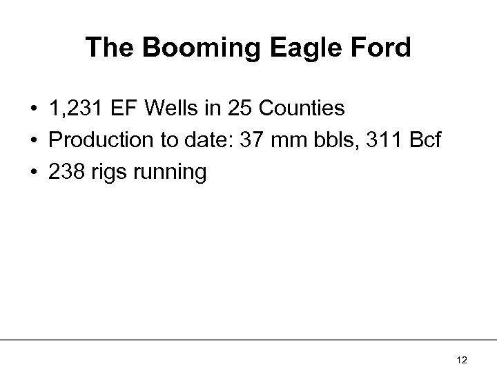 The Booming Eagle Ford • 1, 231 EF Wells in 25 Counties • Production