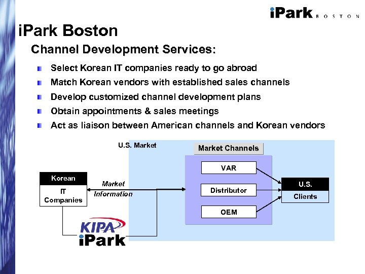 i. Park Boston Channel Development Services: Select Korean IT companies ready to go abroad