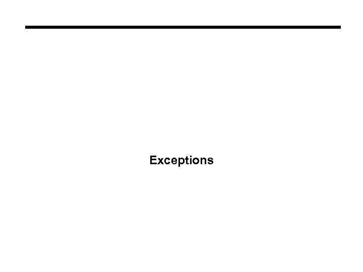 Exceptions 