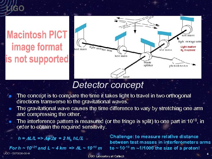 Light makes Nb bounces Detector concept n n n The concept is to compare